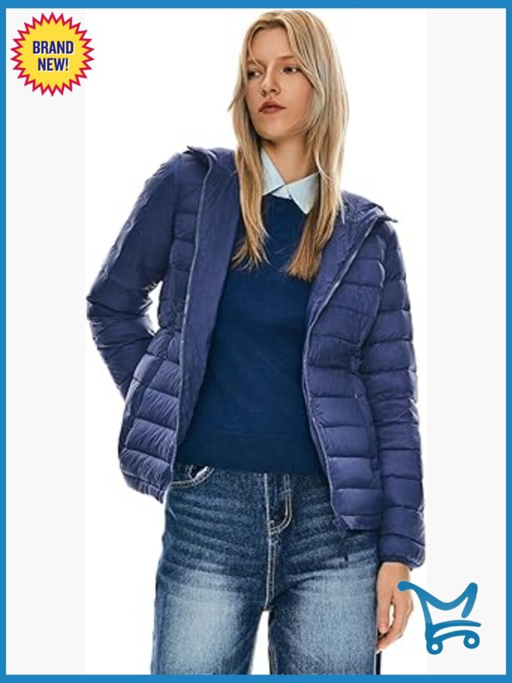 Packable Down Jacket Hooded Ultra Light Weight Short Puffer Coat with Pockets